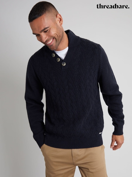 Threadbare Button Up Funnel Neck Jumper (W20417) | R$ 325