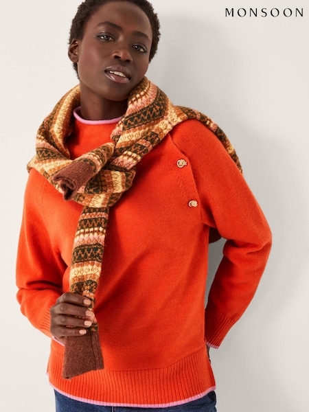 Monsoon Bella High Neck Button Jumper (W20421) | € 86