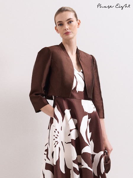 Phase Eight Brown Ariel Satin Jacket (W20456) | ¥ 22,350