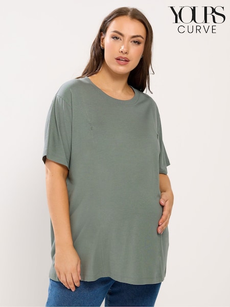 Grønn - Yours Curve Maternity Nursing T-Shirt (W20692) | kr346