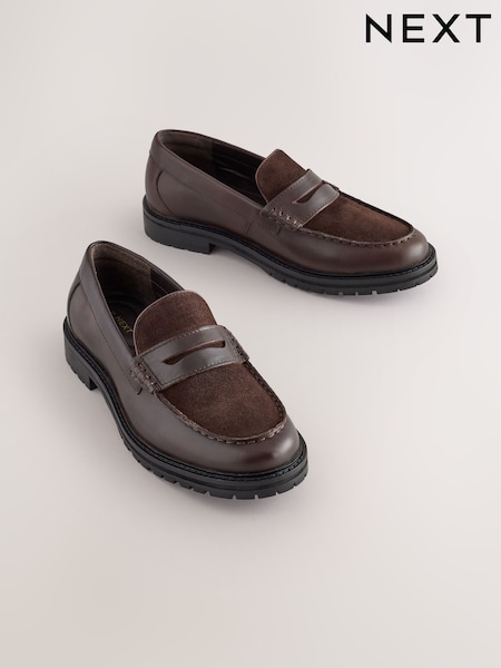 Brun semsket skinn - Smarte loafers i skinn