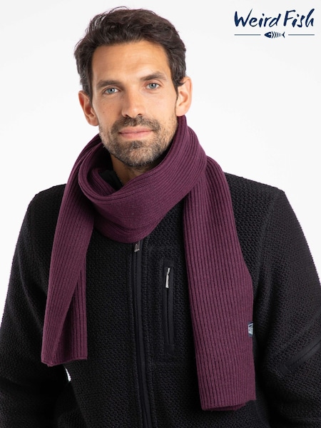 Weird Fish Purple Stornoway Ribbed Scarf (W20885) | €37