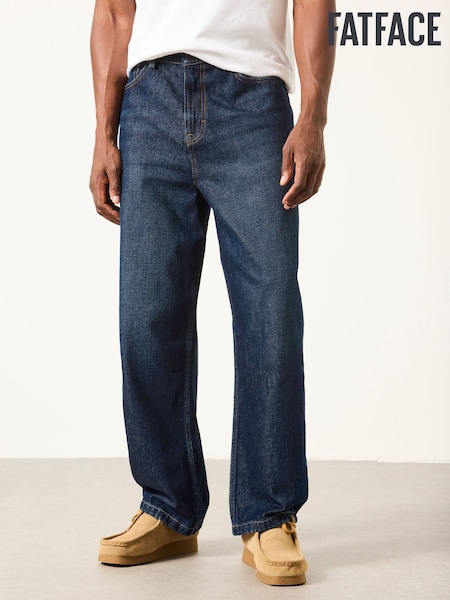 أزرق داكن - Regular Fatface Baggy Fit Jeans