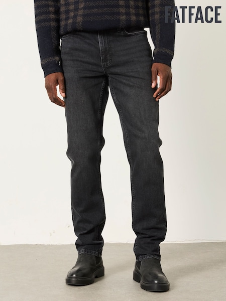 Dark Grey - Regular Fatface Slim Fit Jeans