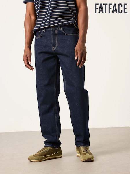 Dark Navy - Regular Fatface Straight Fit Selvedge Jeans