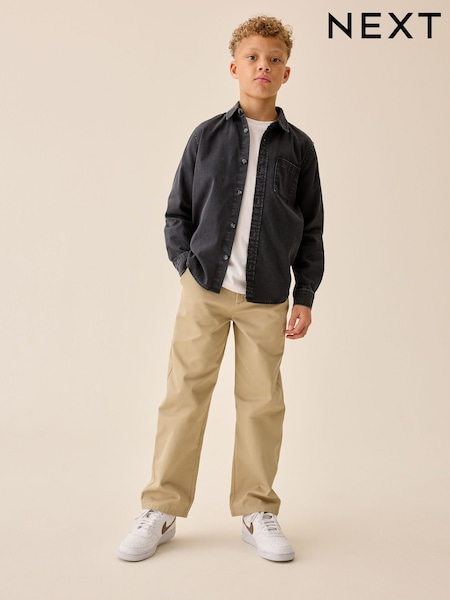 Charcoal Grey - Long Sleeve Denim Shirt (3-16yrs)