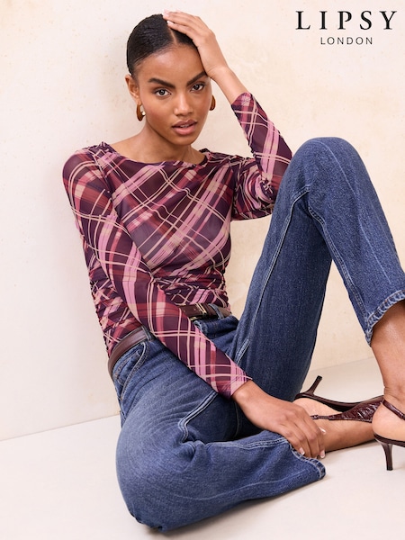 Lipsy Mesh Long Sleeve Top (W21105) | 190 zł