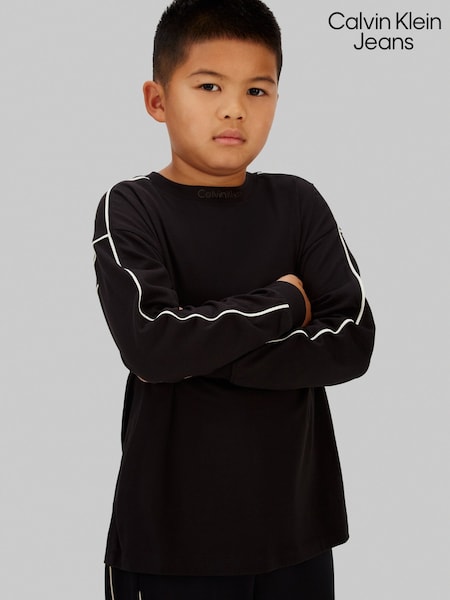 Calvin Klein Jeans Relaxed Piping Black T-Shirt (W21153) | R$ 395