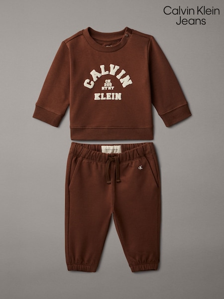 Calvin Klein Jeans Logo Brown Jogging Suit (W21233) | €119