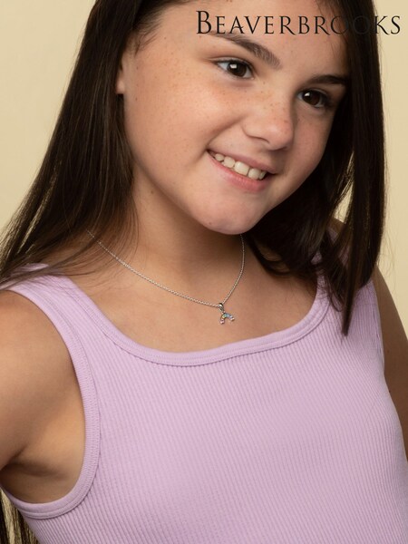 Beaverbrooks Childrens Sterling Silver Tone Multicoloured Cubic Zirconia Rainbow Necklace (W21252) | €73