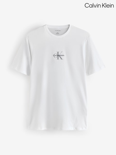 Calvin Klein Off White Short Sleeve 30s Micro Monologo Graphic T-Shirt (W21313) | €50