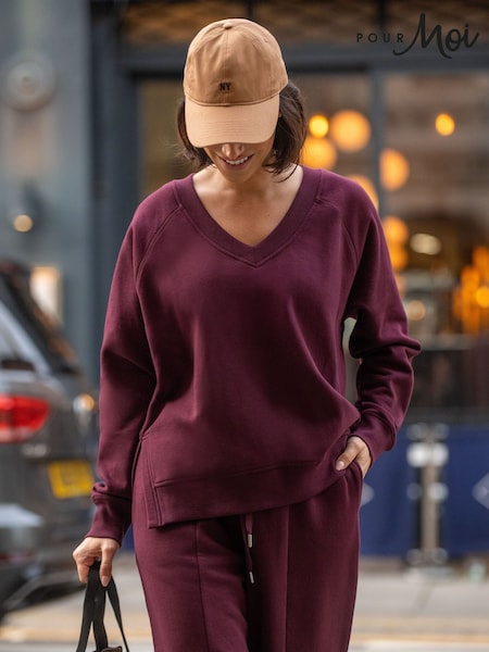 Pour Moi Red The Softest Off Duty Relaxed V-Neck Sweatshirt (W21410) | €59.50