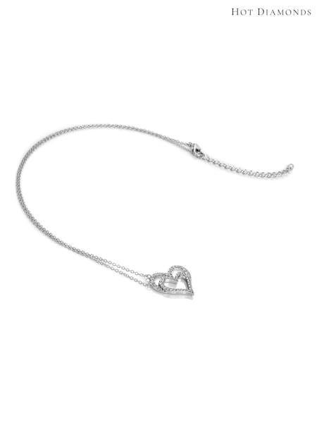 Hot Diamonds Sterling Silver Shimmer Heart Necklace (W21484) | 702 QAR