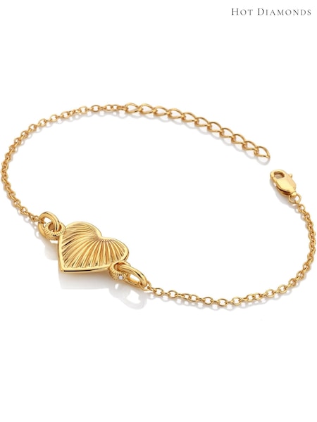 Hot Diamonds Gold Tone HD X GE Essence Heart Bracelet (W21486) | ‏753 ر.ق.