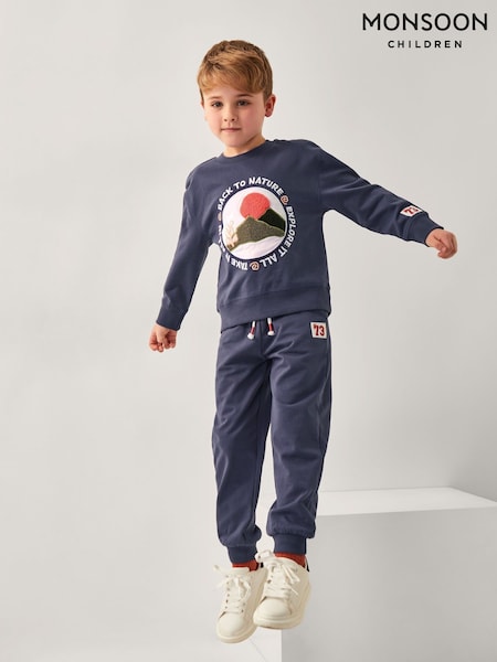 Monsoon Blue Back To Nature 100% Cotton Sweatshirt and Joggers Set (W21554) | R$ 375 - R$ 415