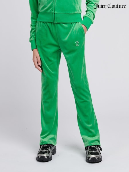 Juicy Couture Light Green Girls Diamanté Bootcut Joggers (W21617) | €107