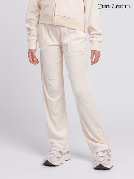 Juicy Couture Cream Tonal Wide Leg Trousers (W21629) | ₪352
