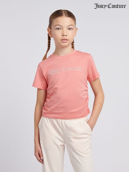 Juicy Couture Orange Girls Diamante Ringer 100% Cotton T-Shirt (W21630) | R$ 295
