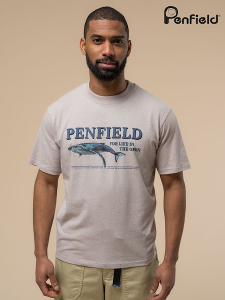 Penfield Grey Mens Retro Whale T-Shirt (W21791) | €37