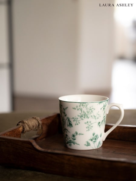Laura Ashley Set of 4 Teal Green Thurston Bloom Mugs (W21809) | €65