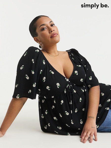 Simply Be Patterned Crinkle Shirred Waist Blouse (W21913) | 48 €