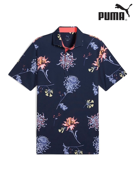 Puma Blue Mens Mattr Dahlia Polo Shirt (W21938) | ₪352