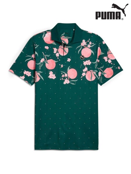 Puma Green Mens Mattr Freshly Picked Golf Polo Shirt (W21941) | $161