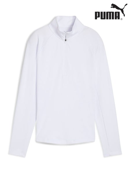 Puma White Womens Pure 20 Quarter-Zip Sweat Top (W21945) | €73