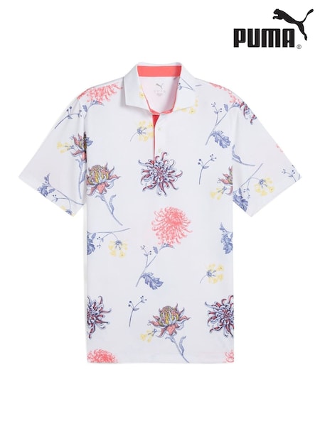 أبيض - Puma Mens Mattr Dahlia Polo Shirt (W21957) | ‏408 د.إ.‏