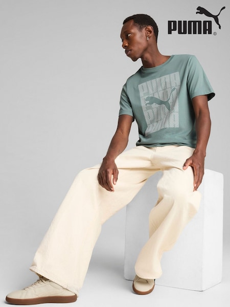 zelena - Puma Mens Graphics Wording T-Shirt (W21958) | € 26