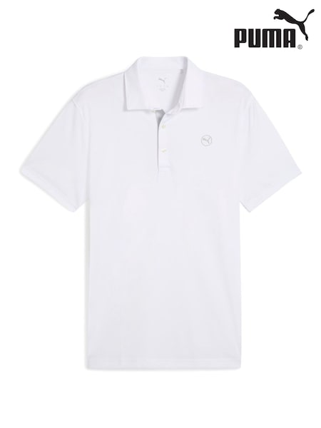 Puma White Mens Pure 2.0 Golf Polo Shirt (W21968) | €66