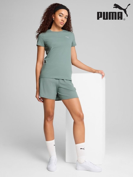 Puma Green Womens ESS ELEVATED Rib T-Shirt (W21978) | €32