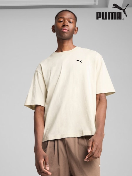 Puma Chalk White Mens WARDROBE ESS Boxy T-Shirt (W21986) | 124 QAR