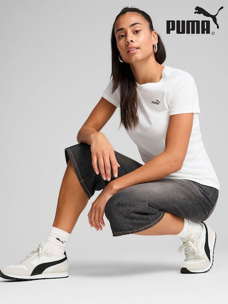 Valkoinen - Puma Womens ESS Small No. 1 Logo T-paita (W21990) | €32