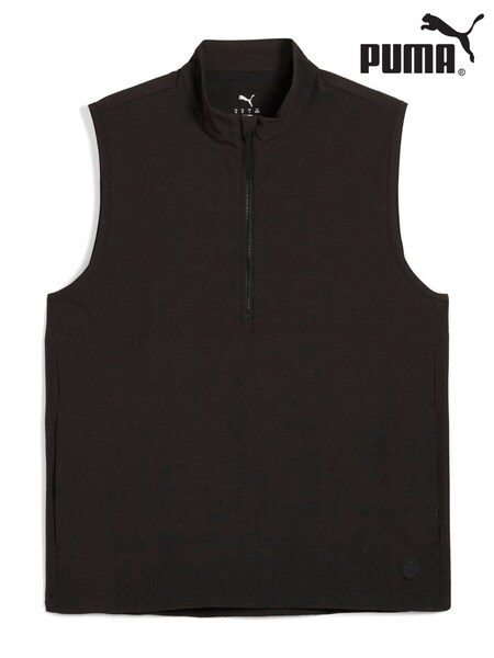 Черный - Puma Mens Ripguard Golf Vest Windbreaker Jacket (W21995) | €99