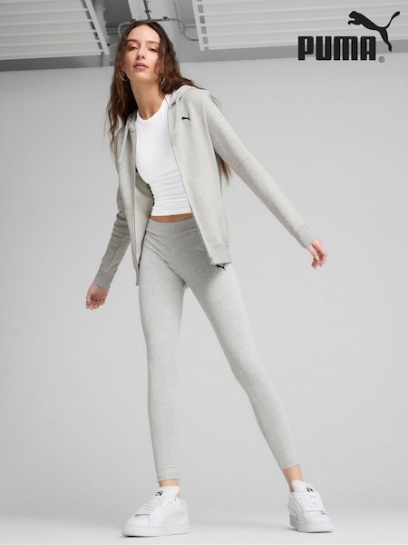 Puma Grey Womens Essentials Full Zip Hoodie Hooded Sweat Jacket (W22004) | €64