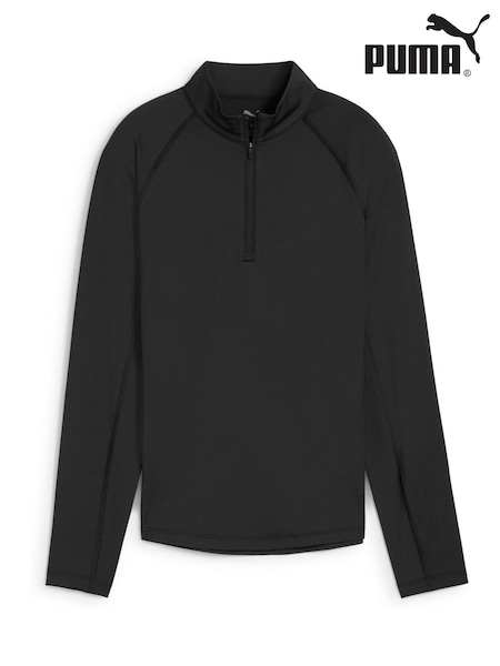 Puma Black Womens YOU-V Solid Quarter-Zip Golf Top (W22011) | €73