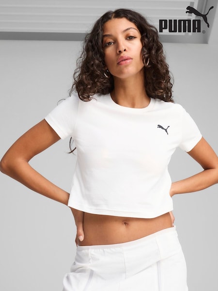 Puma White Womens WARDROBE ESS Baby T-Shirt (W22033) | €29