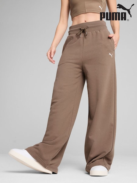 Puma Brown Womens Wardrobe Essentials Relaxed Wide Leg Sweatpants (W22034) | R$ 445