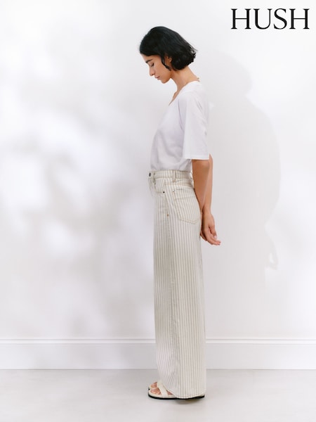 Hush Nessa Wide Leg Jeans Stripe (W22058) | 819 LEI