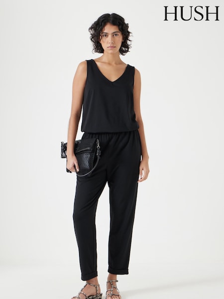 Negro - Hush Cropped Jersey Jumpsuit (W22069) | 120 €