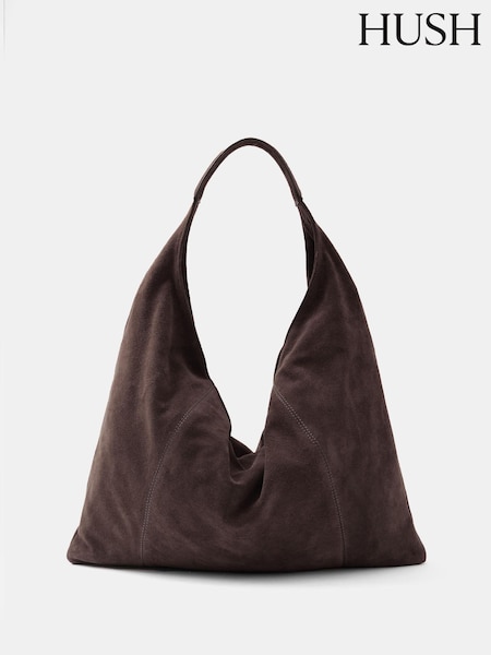 Hush Brown Suede Hobo Tote Bag (W22092) | 11,115 UAH