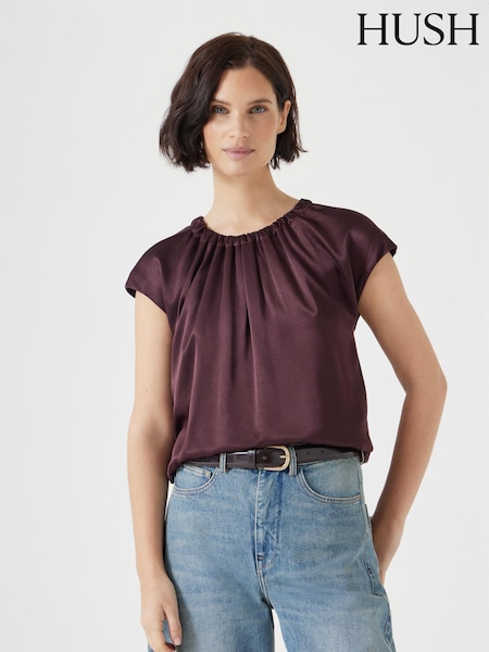 חום - Hush Satin Circular Top (W22113) | ‏352‏₪