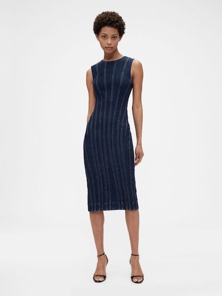 GapStudio Dark Wash Blue Seamed Denim Midi Dress (W22128) | €225