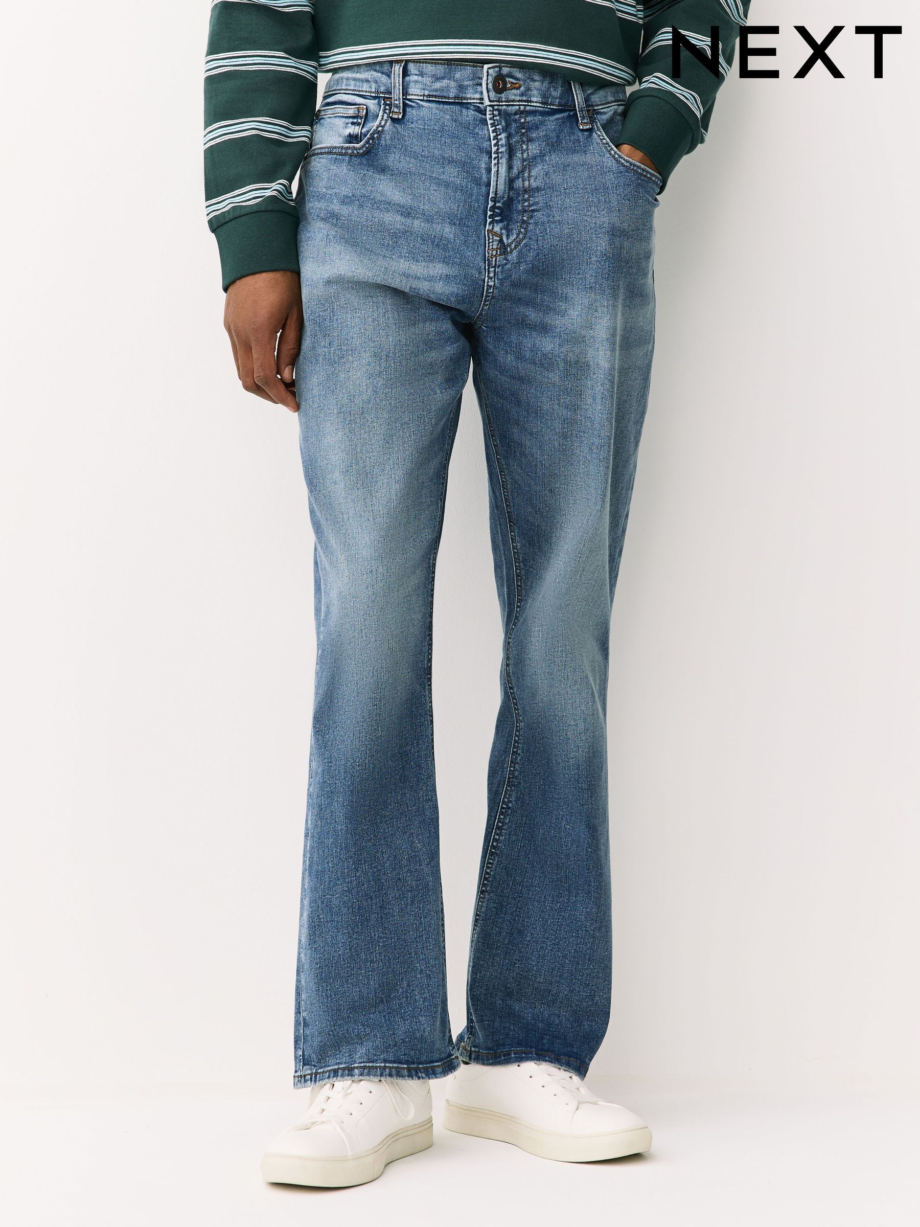 Jean Bootcut Homme NEXT - 100% Coton, Coupe Classique à Cinq Poches - Décontracté Et Stylé, Lavable Machine