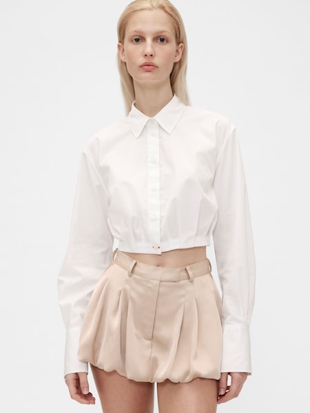 GapStudio White Poplin Cropped Shirt (W22139) | €81