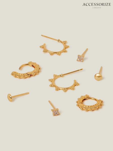 Accessorize 14ct Stud and Bobble Hoop Earrings 4 Pack (W22259) | € 26