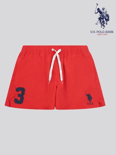 U.S. Polo Assn. Red Mens Player 3 Swim Shorts (W22312) | €53