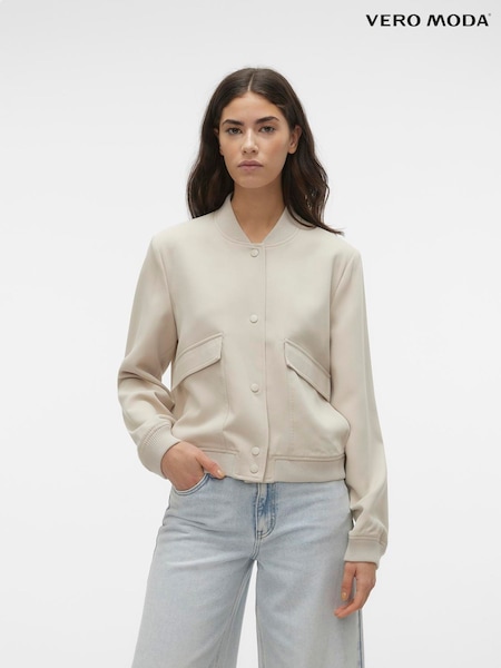 VERO MODA Cream Bomber Jacket (W22331) | €79
