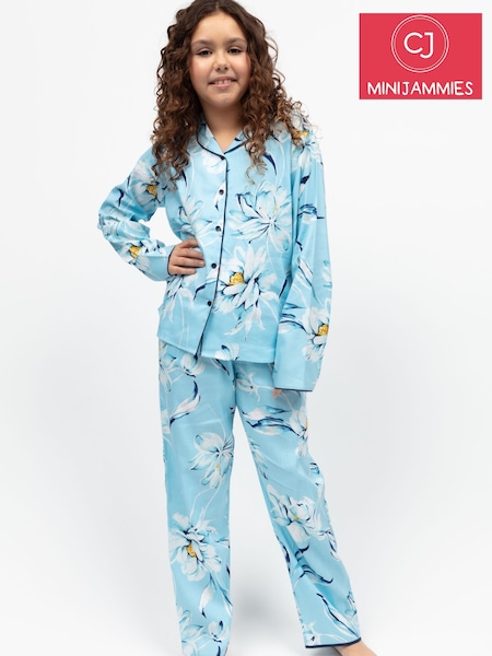Cyberjammies Blue Minijammies Printed Long Sleeve 100% Cotton Pyjamas Set (W22347) | €35